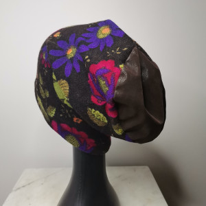 Czapka wełniana kwiaty ciepła