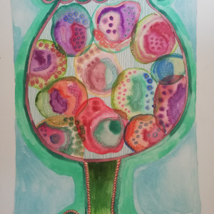 Obraz 'Drzewo z żyjątkami' Anny Korszla 36x48cm