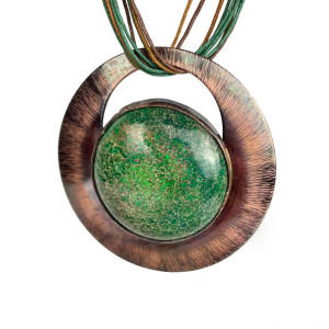 Naszyjnik z zielonym jaspisem c1123