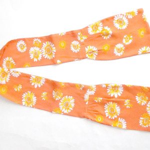 boho apaszka w kwiatki, pomarańczowa apaszka, boho opaska na włosy, opaska z wiskozy, kolorowa opaska do włosów, pomarańczowa apaszka, krótka apaszka z wiskozy