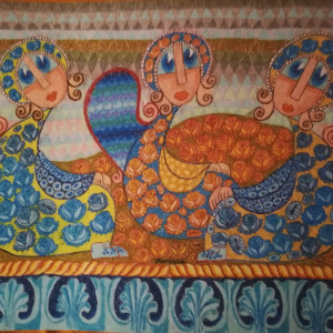 Obraz 'Trzy anioły' Anny Korszla 70x50 cm