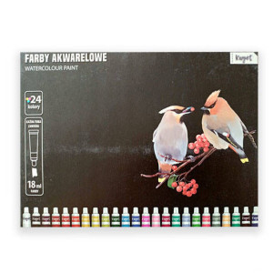 nowe farby akwarelowe zestaw, komplet akwareli 24 sztuki, akwarela farby, akwarelki 24, akwarele w tubkach