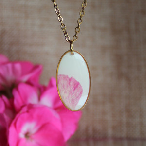 Złota jajowata zawieszka złoty wisiorek kwiat naszyjnik żywica z żywicy suszone kwiaty z kwiatami naturalne goździk kobieca dziewczęca