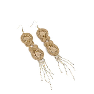 Beżowe kolczyki sutasz kolekcja Glamour