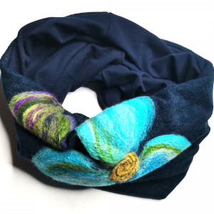 komin  welniany filcowany wełna merino