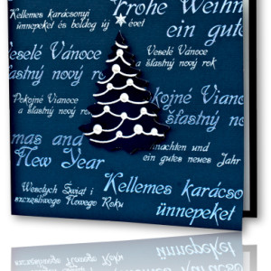 Boże Narodzenie kartka granatowa, świąteczna kartka bez życzeń, elegancka kartka na Święta, kartka noworoczna, kartki dla firm, ładne kartki na Boże narodzenie, fajne kartki świąteczne