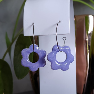 Kolczyki  kwiat z masy fimo