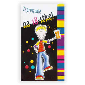 zaproszenia na 18 nastkę, chłopak zaproszenia z okazji 18 urodzin, zaproszenia na 18 urodziny chłopaka, śmieszne zaproszenia na 18