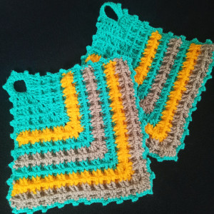 kolorowe łapki do garnków