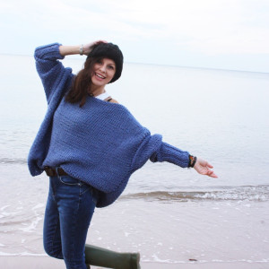 SWETER OVERSIZE HANDMADE Z WEŁNĄ
