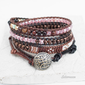 Bransoletka boho minerały Czekolada Nadziewana