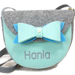 Malutka torebka z imieniem kokardka