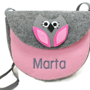 Malutka torebka z imieniem z sową