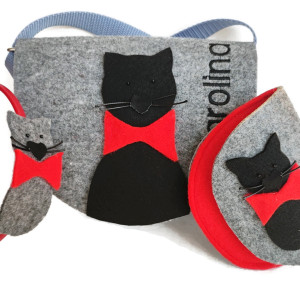 Malutka torebka z imieniem, opaska z kotkiem