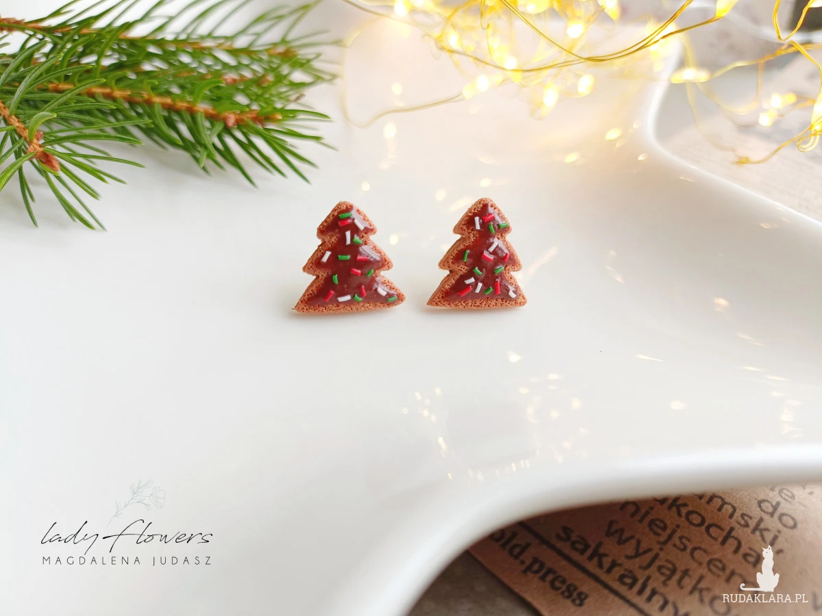 Kolczyki choinki w czekoladzie