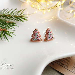 Kolczyki choinki z lukrem