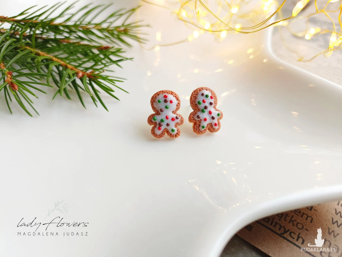Kolczyki pierniczkowe ludziki z lukrem
