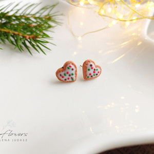 Kolczyki serduszka z lukrem