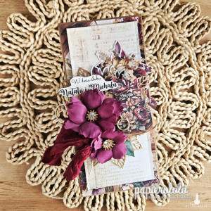 Kartka na ślub w fiolecie