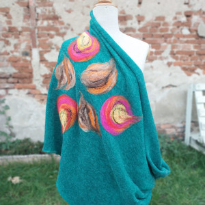 komin  welniany filcowany wełna merino