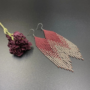 Kolczyki cieniowane malinowe #627