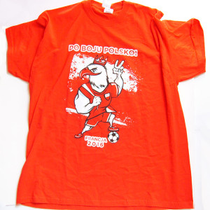 nowa koszulka euro 2016, xl koszulka kibica, czerwona koszulka piłkarska, piłkarska koszulka xl, bawełniana koszulka dla fana piłki nożnej