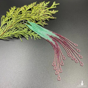 KOLCZYKI DO RAMION pistacja i malina #536