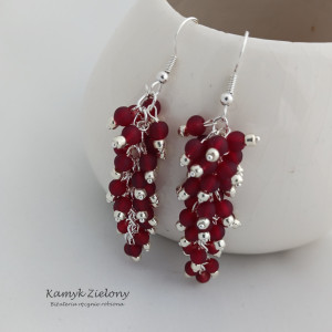 Kolczyki gronka w kolorze czerwonego wina