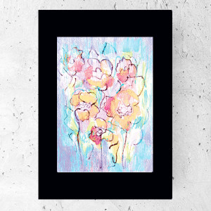 boho plakat A5, mały plakat na ścianę, kwiaty obrazek 15x21, mały obrazek do domu, obrazek z kwiatkami, plakat z kwiatami, bukiet obrazek 21x15, plakat do przedpokoju, plakat do kuchni