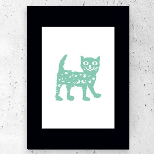 mały plakat z kotkiem, kot plakat A5, kotek obraz 15x21, fajny plakat z kotem, śmieszny plakat 21x15, zwierzęta obrazy A5, plakat do przedpokoju, plakat do kuchni