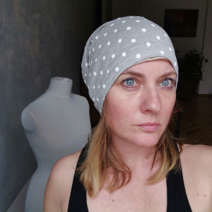 Czapka dzianinowa  we wzory