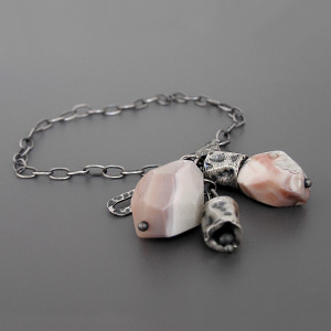 Bransoletka z Agatami, srebro 925