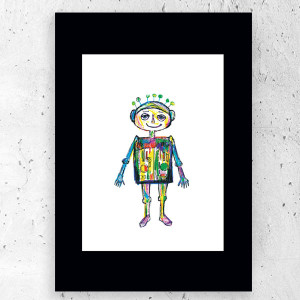 robot plakat A5, mały plakat z robotem, śmieszny plakat 21x15, robot obrazek A5, plakat dla chłopca, dekoracja do pokoju dziecka