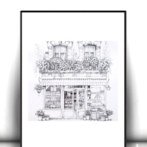 biało czarny plakat A4, okna plakat czarno biały, hygge plakaty do domu, plakat z oknami, plakat z domem, plakat z miastem, uliczka plakat 21x30, fajne plakaty na ścianę, małe plakaty