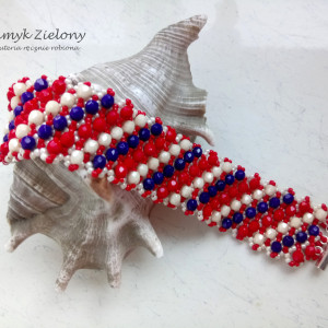 Szeroka bransoletka w trzech kolorach