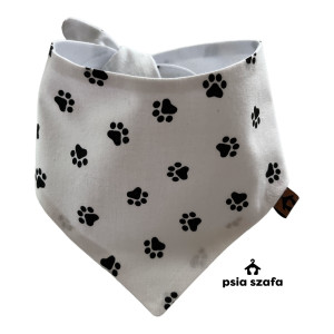 Dwustronna bandana dla psa w Łapki rozmiar S