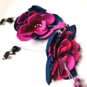 Klipsy kwiaty boho