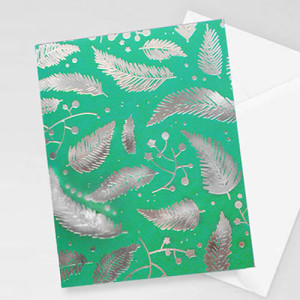 boho kartki świąteczne, srebrno zielone kartki na Boże Narodzenie, zielono srebrne kartki bez życzeń, ładne kartki dla firm, kartki na Nowy Rok, kartki na święta Bożego Narodzenia, noworoczne