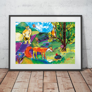 bajkowy plakat dla dzieci, plakat dla dziewczynki, plakat dla chłopca, kolorowy plakat A4, dekoracja do dziecięcego pokoju, obrazek dla dziecka