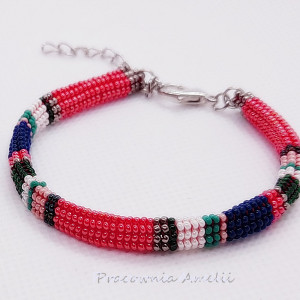 kolorowe paski bransoletka beading
