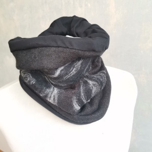 komin tuba wełniany  czarny filcowany