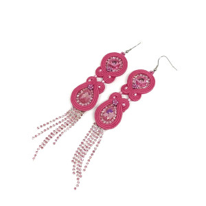 Różowe kolczyki sutasz - kolekcja Glamour