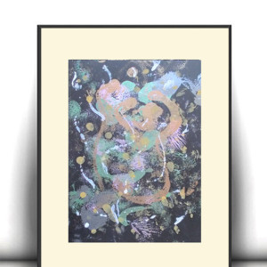 abstrakcyjna grafika do domu, nowoczesny obrazek 30x40, boho dekoracja na ścianę, nowoczesny rysunek do  salonu, ręcznie malowana abstrakcja do sypialniA3