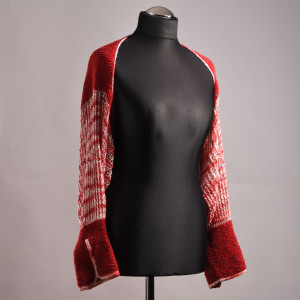 Damskie bolerko # wełniane bolerko#zrobione na drutach#ażurowe rękawy