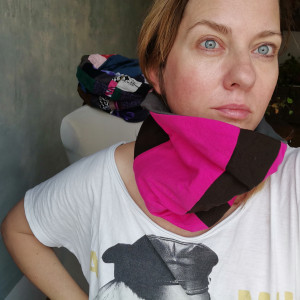 Komin  kolorowy dzianina