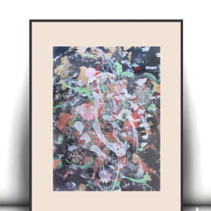 boho dekoracja na ścianę, abstrakcyjny rysunek do domu, ręcznie malowany obraz do sypialni, oryginalna abstrakcja A3, pastelowa grafika do salonu, obrazek do przedpokoju