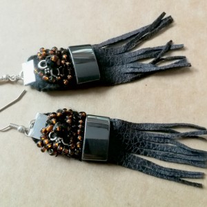 kolczyki lekkie skóra szkiełka