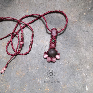 Amulet KRÓLICZA ŁAPKA talizman na szczęście Agat Ametyst Turmalin Delfina Dollls