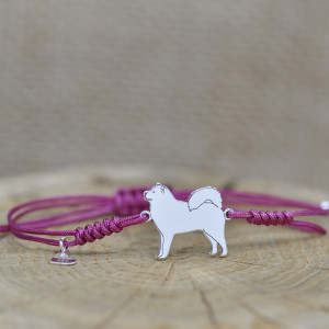 Alaskan Malamute - bransoletka z psem, srebro 925