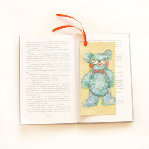 miś zakładka do książki, bajkowa zakładka, zakładka dla dziecka, zakładka dla dziewczynki, zakładka dla chłopczyka, zakładka z misiem